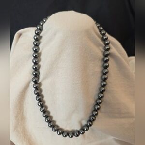 Sleek and versatile hematite bead necklace